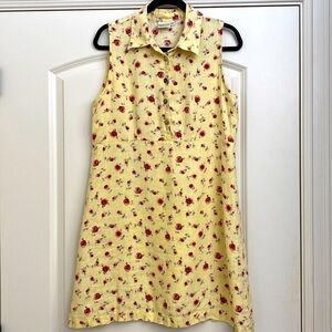 MATCH Linen sleeveless Shirt Dress Ditzy floral Womens 10 Cottage core Beach